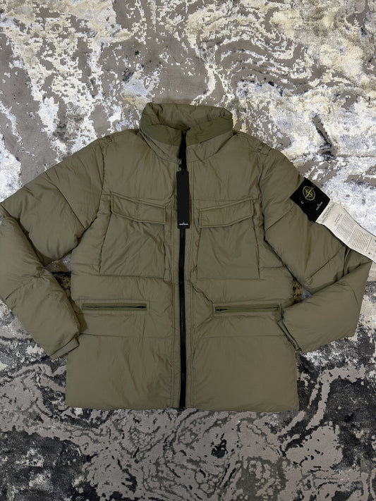 Khaki Designer Puffer Jacket